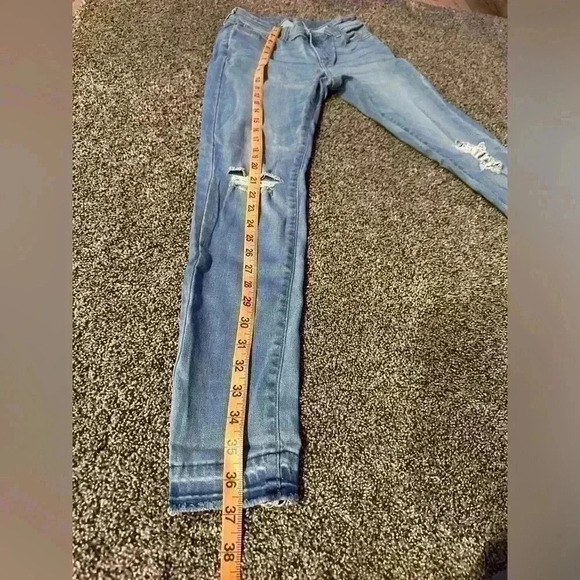 ana brand size 2 light blue woman slim fit jegging girls stretch jeans distress - Picture 4 of 9